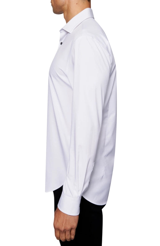 Slim Fit Solid Dress Shirt-Shirt-W.R.K-15-White-Urbanheer