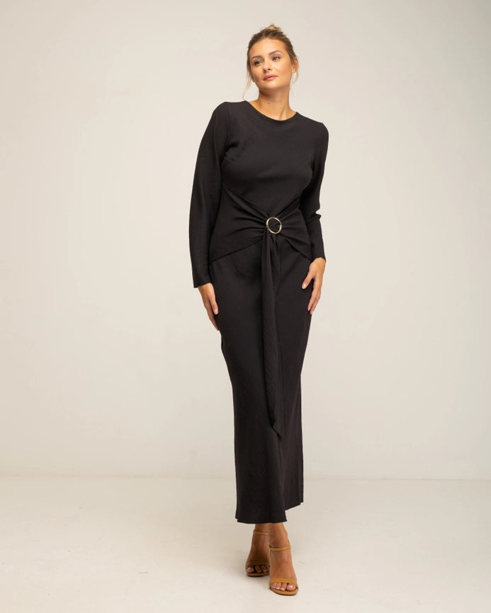 Slim fit Dress_Black-Dress-Tantra-S-Urbanheer