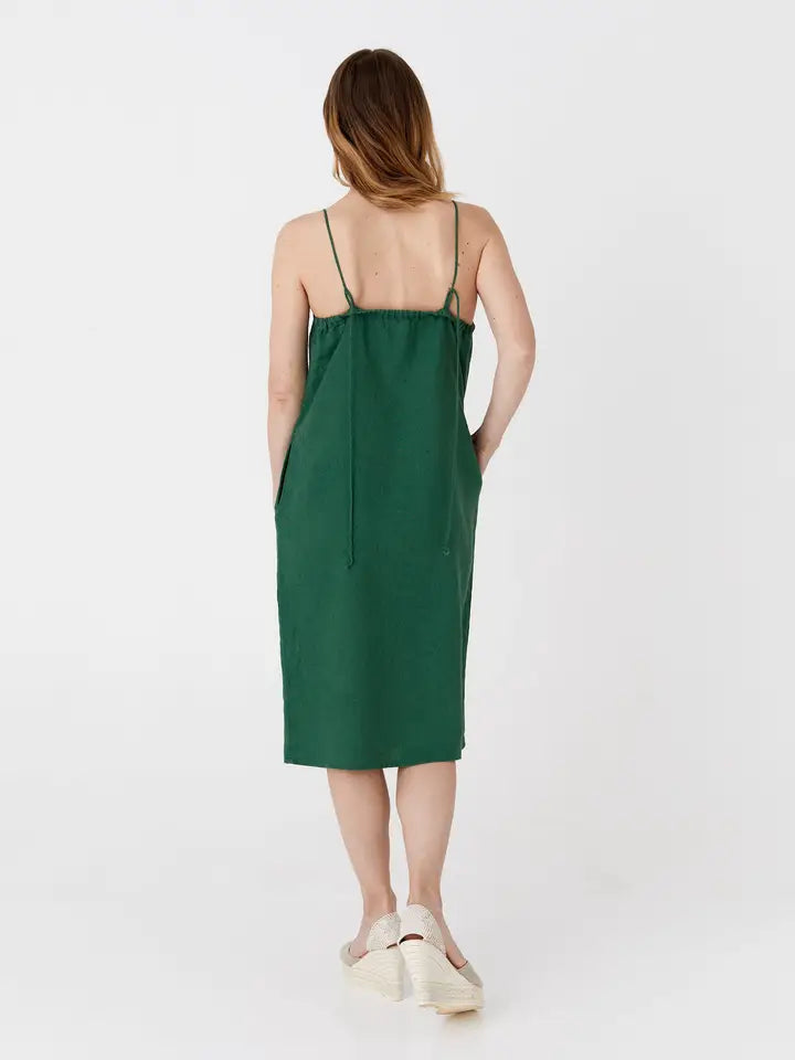 Slip Linen Dress Marfa in Green-Dress-MagicLinen-XS-Green-Urbanheer