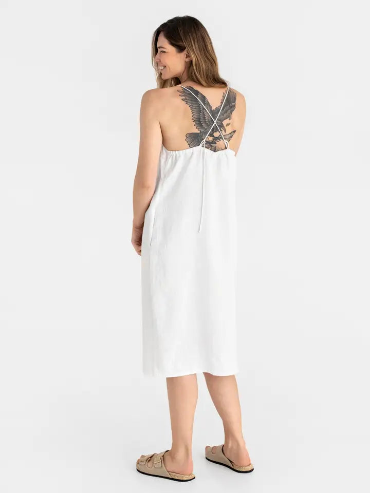 Slip Linen Dress Marfa in White-Dress-MagicLinen-XS-White-Urbanheer