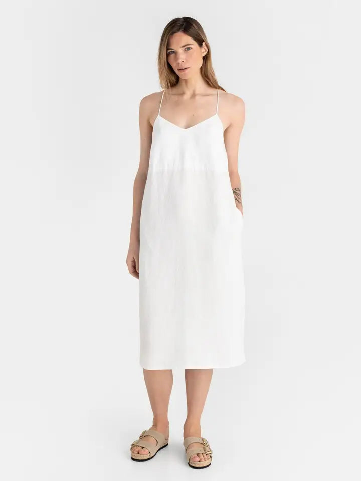 Slip Linen Dress Marfa in White-Dress-MagicLinen-XS-White-Urbanheer