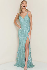 Slit Side Cut Out Back Zipper Sequin Dress Dusty Sage-Dress-Maniju-S-Dusty Sage-Urbanheer