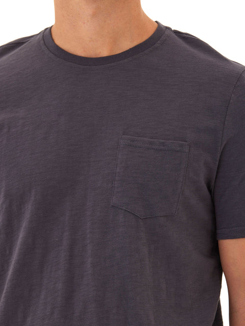Slub Jersey Crew Neck Pocket Tee