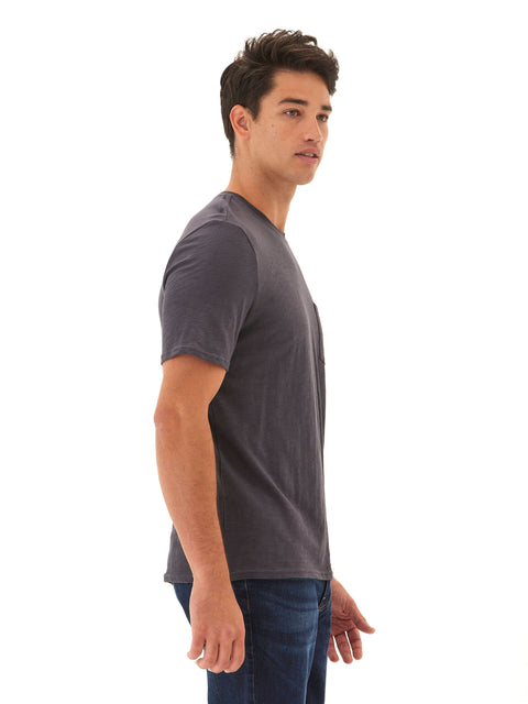Slub Jersey Crew Neck Pocket Tee