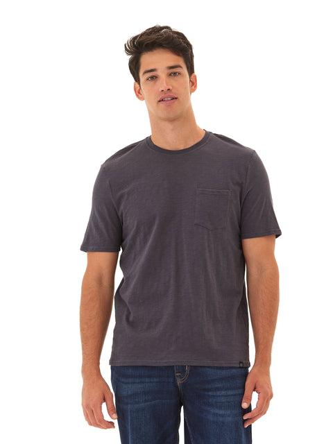 Slub Jersey Crew Neck Pocket Tee