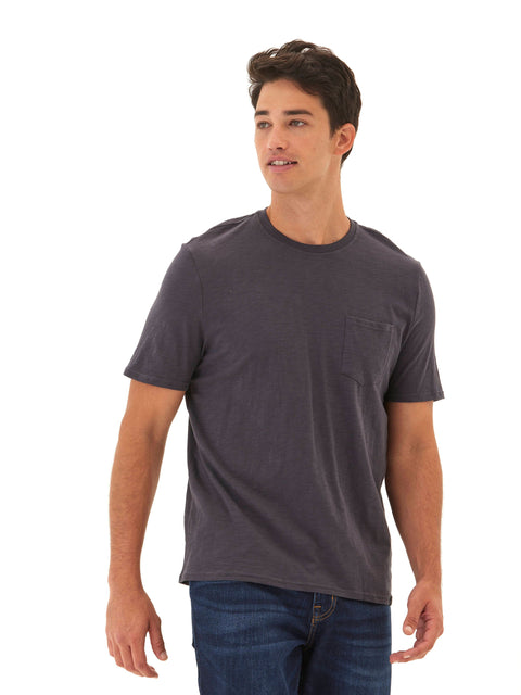 Slub Jersey Crew Neck Pocket Tee