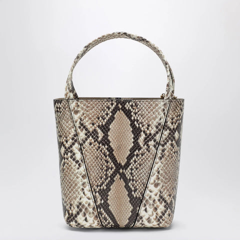 Small Chloé Spin tote bag in python-effect leather