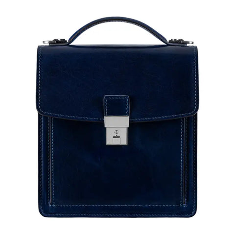 Small Leather Briefcase For Men, Unisex - Walden-Briefcase-Time Resistance-Blue-Urbanheer