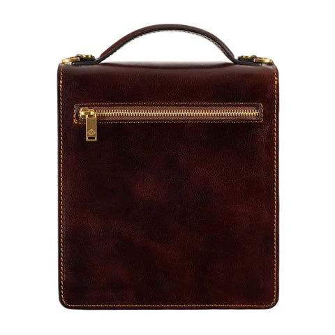 Small Leather Briefcase For Men, Unisex - Walden Brown-Briefcase-Time Resistance-Brown-Urbanheer