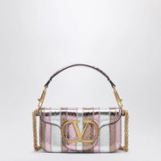Small Multicolor Laminated Elaphe Shoulder Bag for Everyday Use