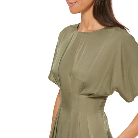 Smock Waist Woven Midi Sage-Dress-Kensie & Siena-2-Urbanheer