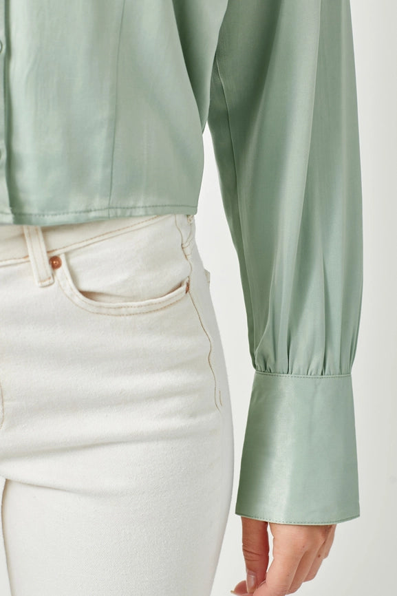 Smocked Back Shirt Seafoam-Shirt-Mystree-S-Seafoam-Urbanheer