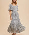 Smocked Floral Square Neck Maxi Dress OFF WHITE-Dress-In Loom-S-OFF WHITE-Urbanheer