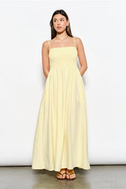 Smocked Maxi Dress LT Yellow-Dress-Pretty Garbage-S-LT Yellow-Urbanheer