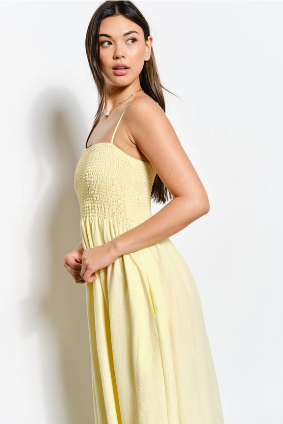 Smocked Maxi Dress LT Yellow-Dress-Pretty Garbage-S-LT Yellow-Urbanheer