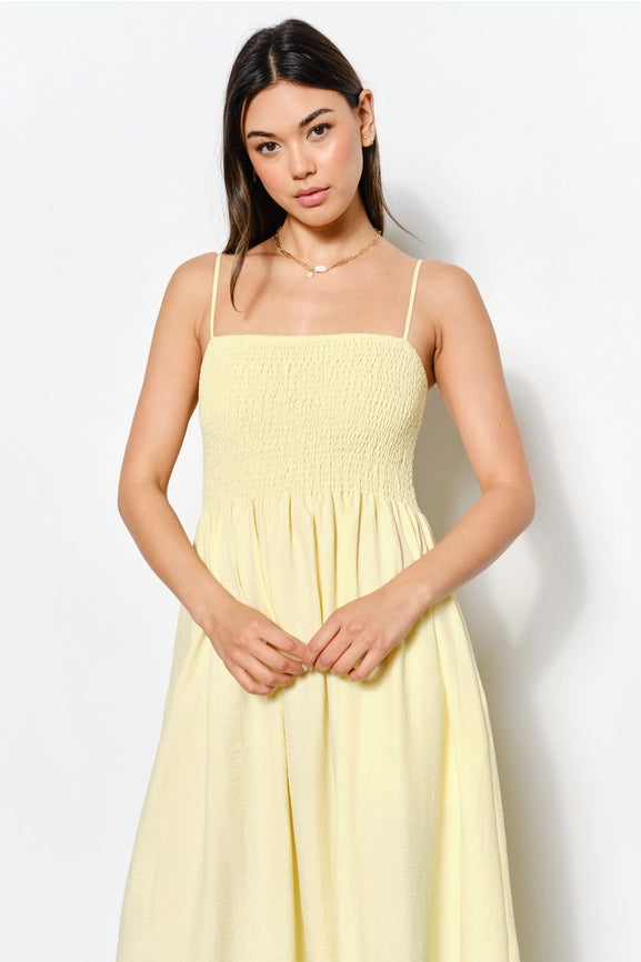 Smocked Maxi Dress LT Yellow-Dress-Pretty Garbage-S-LT Yellow-Urbanheer