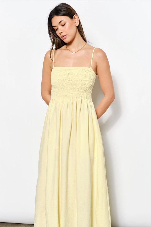 Smocked Maxi Dress LT Yellow-Dress-Pretty Garbage-S-LT Yellow-Urbanheer
