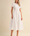 Smocked Side Midi Dress - Off-white