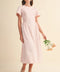 Smocked Side Midi Dress - Pale Pink