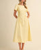 Smocked Side Midi Dress - Lemond Drop