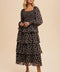 Smocked Tiered Floral Maxi Dress-Dress-In Loom-S-BLACK-Urbanheer