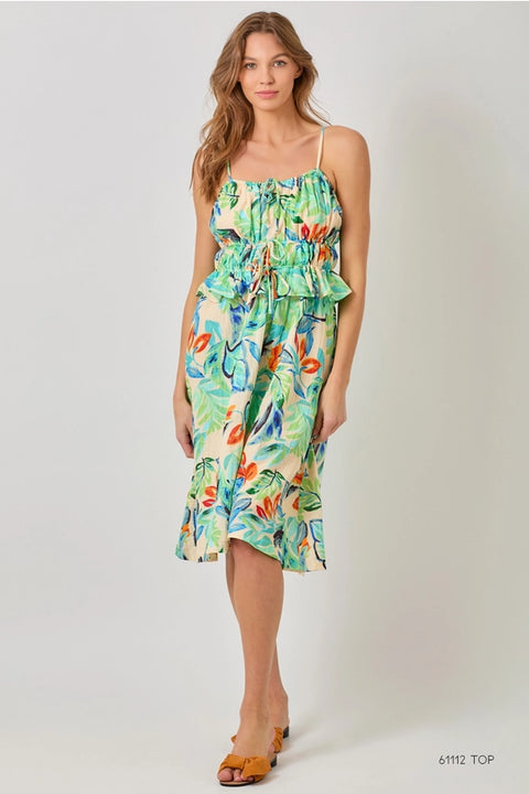 Smocked Yoke A-Line Skirt or Dress Beach Forest-Dress-Mystree-S-Beach Forest-Urbanheer