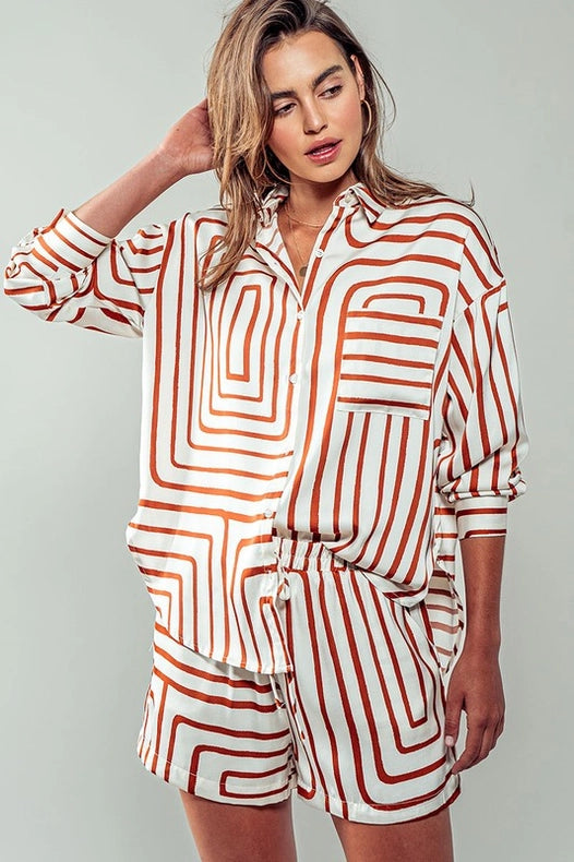 Smooth Symmetry Shirt-Shirt-Urban Daizy-S-BROWN-Urbanheer