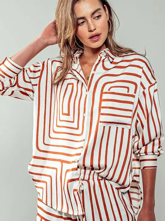 Smooth Symmetry Shirt-Shirt-Urban Daizy-S-BROWN-Urbanheer