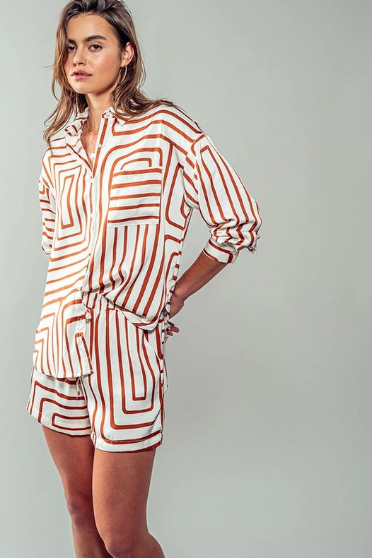 Smooth Symmetry Shirt-Shirt-Urban Daizy-S-BROWN-Urbanheer