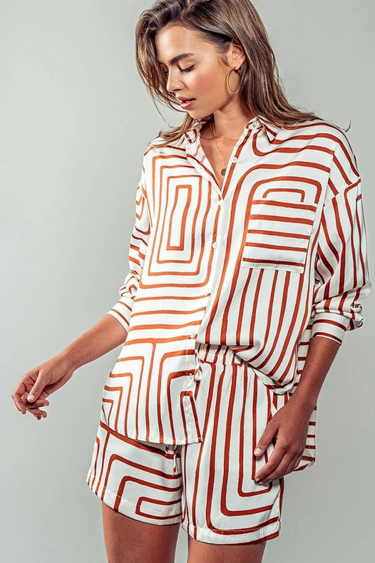 Smooth Symmetry Shirt-Shirt-Urban Daizy-S-BROWN-Urbanheer