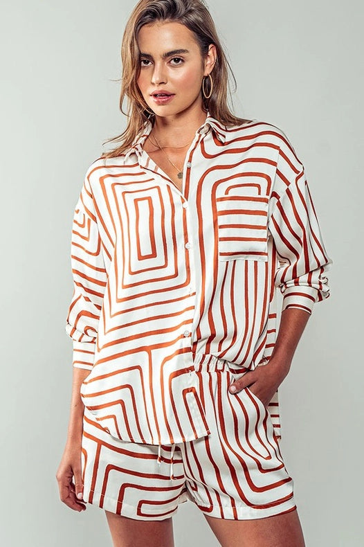 Smooth Symmetry Shirt-Shirt-Urban Daizy-S-BROWN-Urbanheer