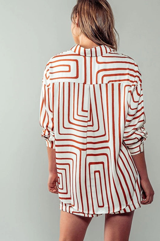 Smooth Symmetry Shirt-Shirt-Urban Daizy-S-BROWN-Urbanheer