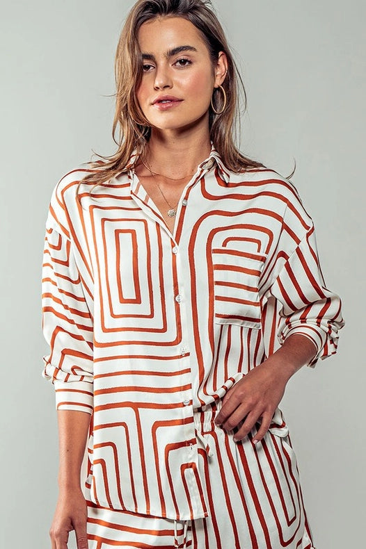 Smooth Symmetry Shirt-Shirt-Urban Daizy-S-BROWN-Urbanheer