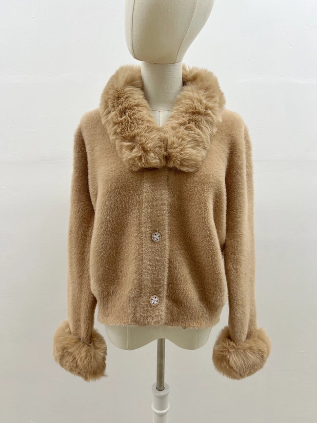 Soft Black Jacket with Lined Collar and Cuffs-Jackets-Frime-Camel-Urbanheer