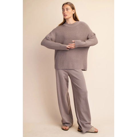 Basic Sweater Set Mushroom-Set-Rae Mode-S-Urbanheer