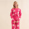 Soft Cozy Star Print Sweater with Pants HOT PINK-Set-Blue B-S-HOT PINK-Urbanheer