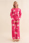 Soft Cozy Star Print Sweater with Pants HOT PINK-Set-Blue B-S-HOT PINK-Urbanheer