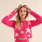 Soft Cozy Star Print Sweater with Pants HOT PINK-Set-Blue B-S-HOT PINK-Urbanheer