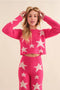 Soft Cozy Star Print Sweater with Pants HOT PINK-Set-Blue B-S-HOT PINK-Urbanheer