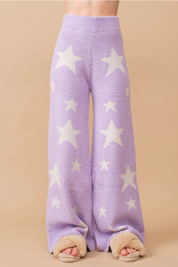 Soft Cozy Star Print Sweater with Pants LAVENDER-Set-Blue B-S-LAVENDER-Urbanheer