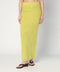 Soft Goat Long Lime-coloured brushed cashmere skirt