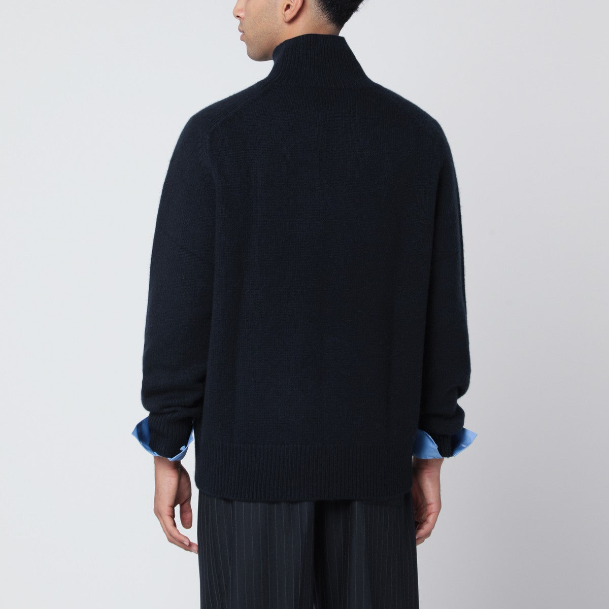 Soft Goat Navy blue cashmere turtleneck sweater