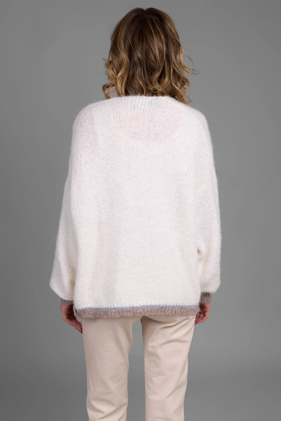 Soft Knit Mohair Cardigan White-Cardigan-SAACHI-White-Urbanheer