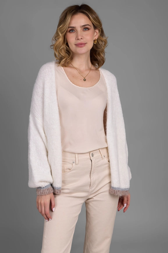 Soft Knit Mohair Cardigan White-Cardigan-SAACHI-White-Urbanheer