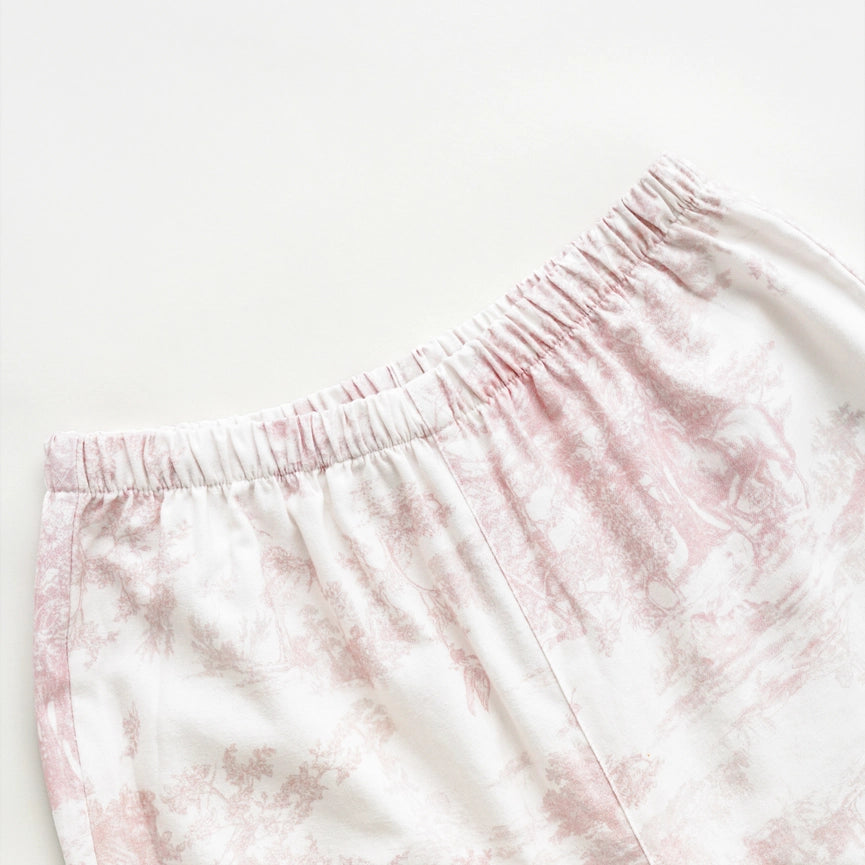 Soft Pink Toile Print Loungewear – Fall & Winter Cozy-Set-DrifWoo-S-Urbanheer