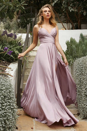 Soft Satin A-Line Sweatheart Neckline With Slit-Dress-Ladivine by Cinderella Divine-6-Mauve-Urbanheer