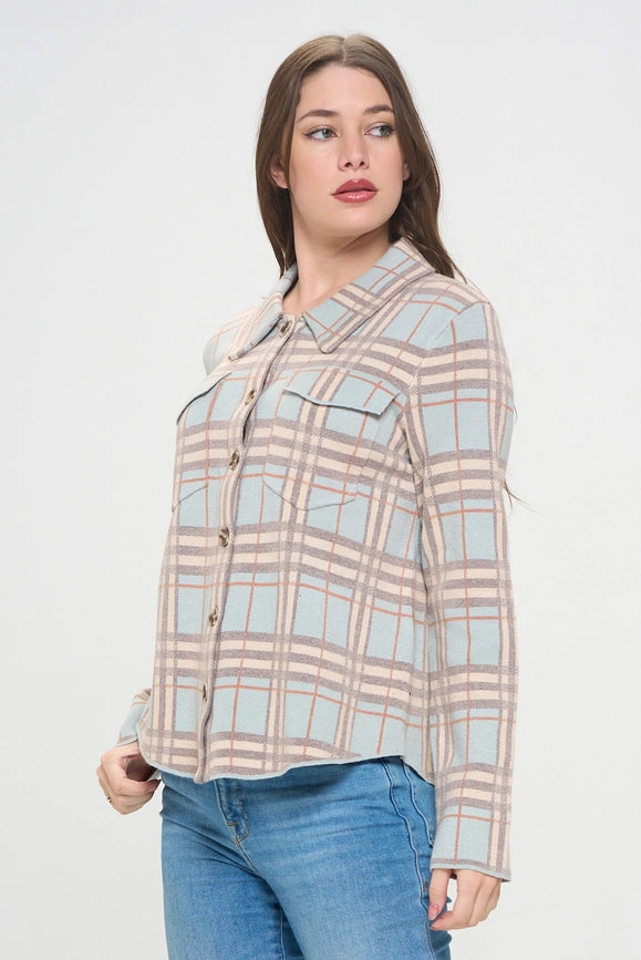 Soft Sky Checkered Knit Coat-Coat-Baciano-S-Urbanheer