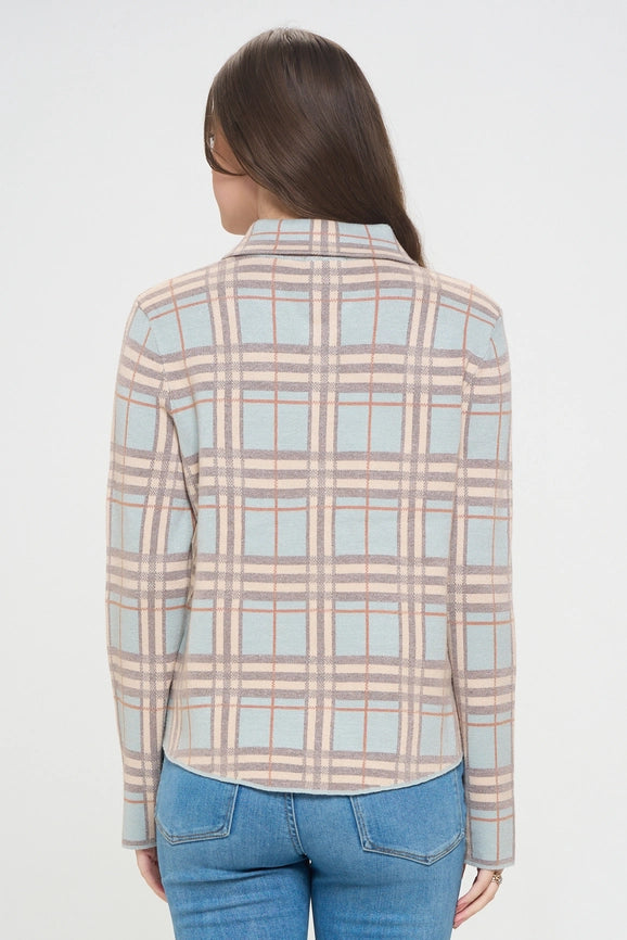 Soft Sky Checkered Knit Coat-Coat-Baciano-S-Urbanheer