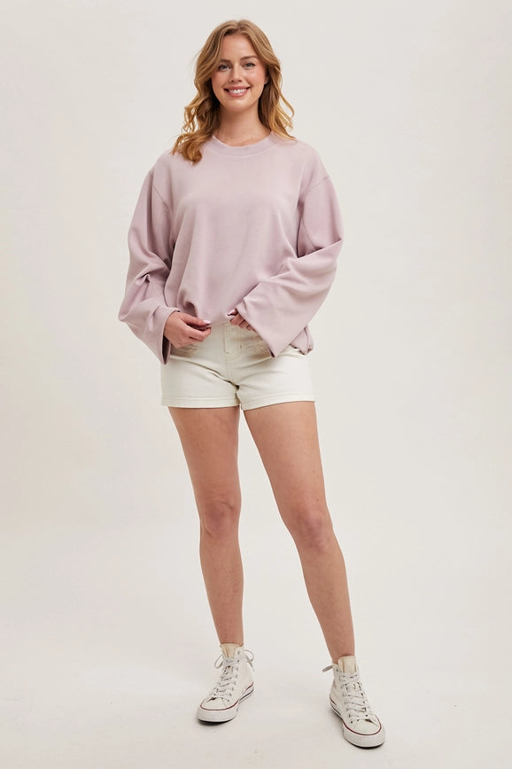 Softstreme Voluminous-Sleeve Pullover MAUVE-Pullover-Bluivy-S-MAUVE-Urbanheer