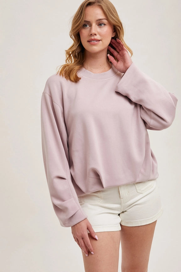 Softstreme Voluminous-Sleeve Pullover MAUVE-Pullover-Bluivy-S-MAUVE-Urbanheer